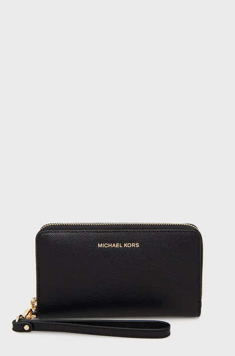 Kožni novčanik MICHAEL Michael Kors za žene, boja: crna