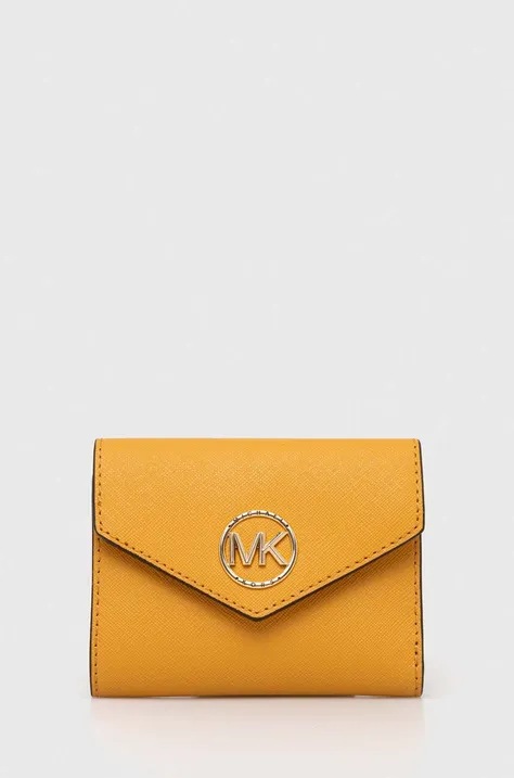 MICHAEL Michael Kors portfel skórzany damski kolor żółty