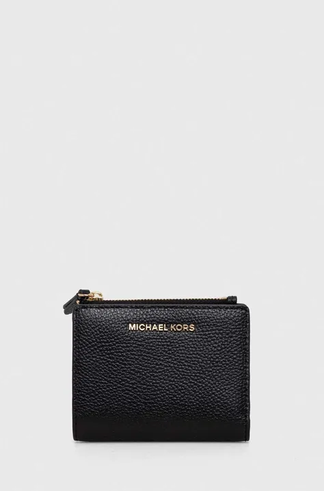 Δερμάτινο πορτοφόλι MICHAEL Michael Kors γυναικεία, χρώμα: μαύρο