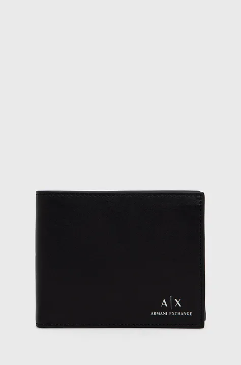 Kožni novčanik Armani Exchange muški, boja crna