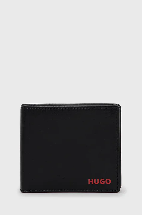 HUGO portofel de piele bărbați, culoarea negru 50470760