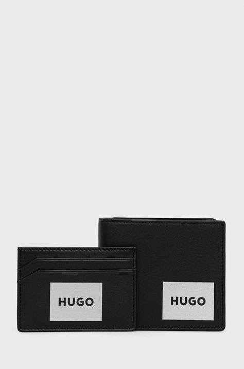 HUGO bőr pénztárca és kártyatartó
