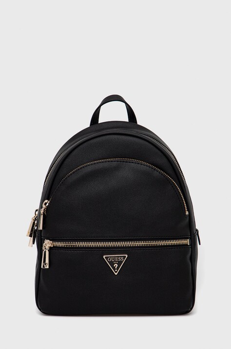 Guess rucsac femei, culoarea negru, mare, neted