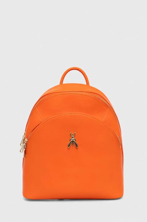 Шкіряний рюкзак Patrizia Pepe жіночий колір помаранчевий малий однотонний
