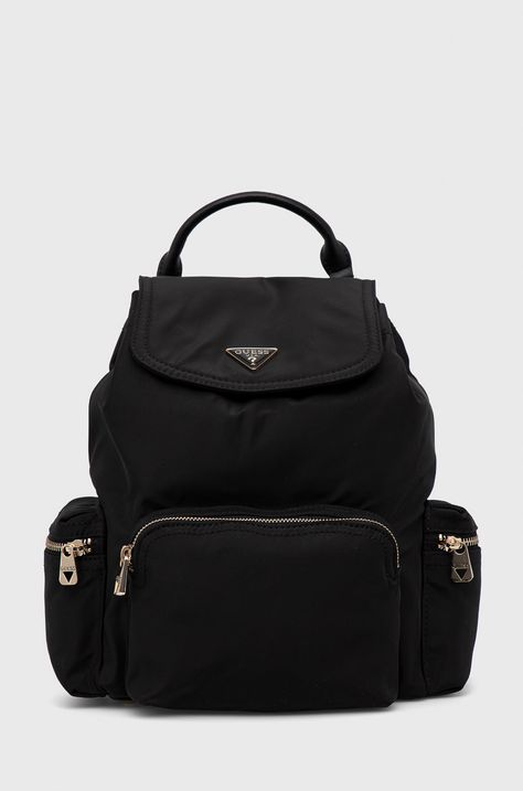 Guess plecak ECO GEMMA damski kolor czarny mały gładki HWEYG8 39532