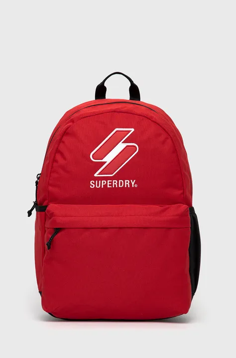 Superdry hátizsák piros, női, nagy, nyomott mintás