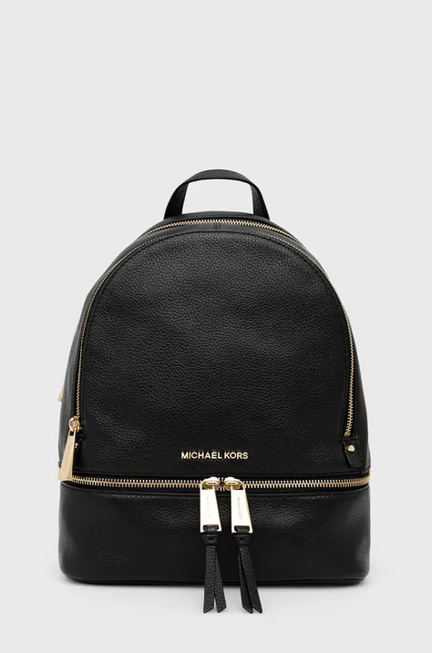 Кожаный рюкзак MICHAEL Michael Kors женский цвет чёрный маленький однотонный