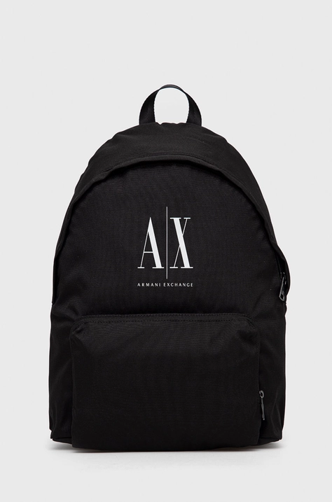 Armani Exchange rucsac barbati, culoarea negru, mare, cu imprimeu