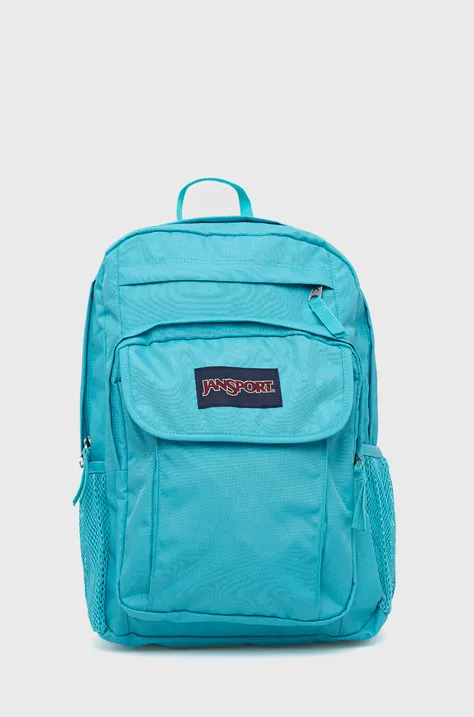 Рюкзак Jansport колір бірюзовий великий однотонний