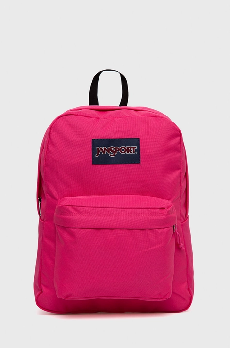 Ruksak Jansport boja: ružičasta, veliki, s aplikacijom