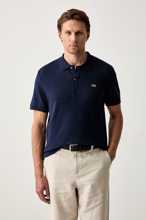 Lacoste polo bărbătesc din bumbac bleumarin DH2050