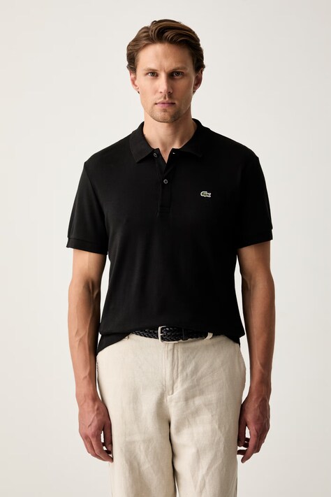 Lacoste polo bărbătesc din bumbac negru DH2050