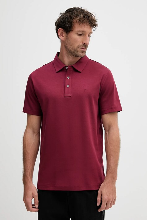 Хлопковое поло Michael Kors цвет серый меланж