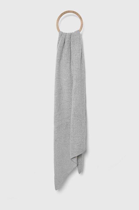 Samsoe Samsoe wool scarf gray color