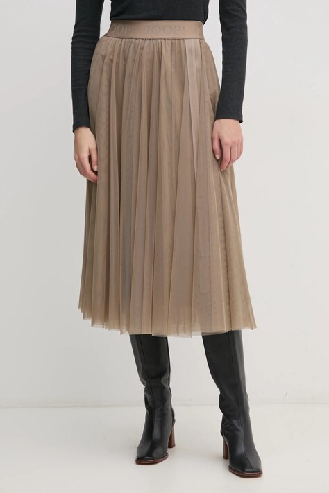 Спідниця Joop! колір бежевий midi розкльошена 30032531 10012868