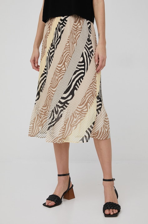 Pennyblack fusta culoarea bej, midi, evazati