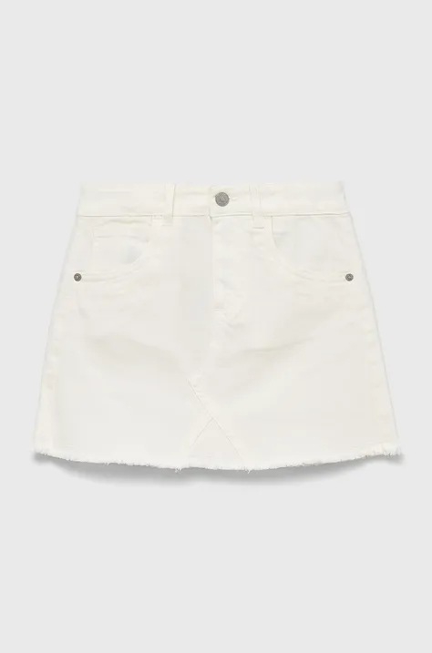 Dječja traper suknja Tom Tailor boja: bijela, mini, ravna