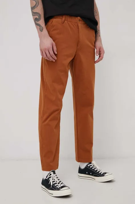 Kalhoty Levi's pánské, hnědá barva, ve střihu chinos