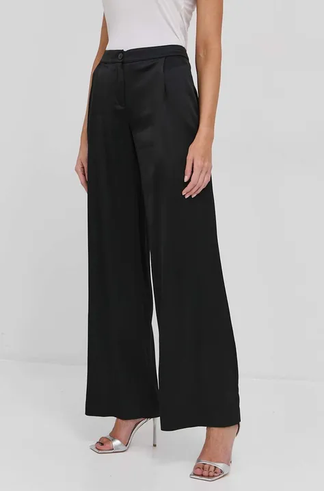 Patrizia Pepe pantaloni femei, culoarea negru, drept, high waist
