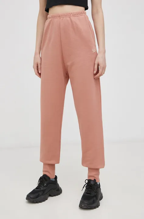 Хлопковые брюки Reebok Classic H49234 женские цвет оранжевый гладкие