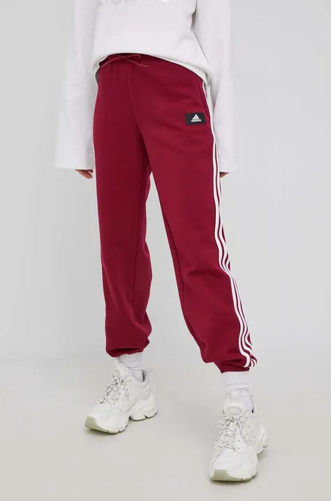 adidas Performance spodnie HE1663 damskie kolor bordowy gładkie