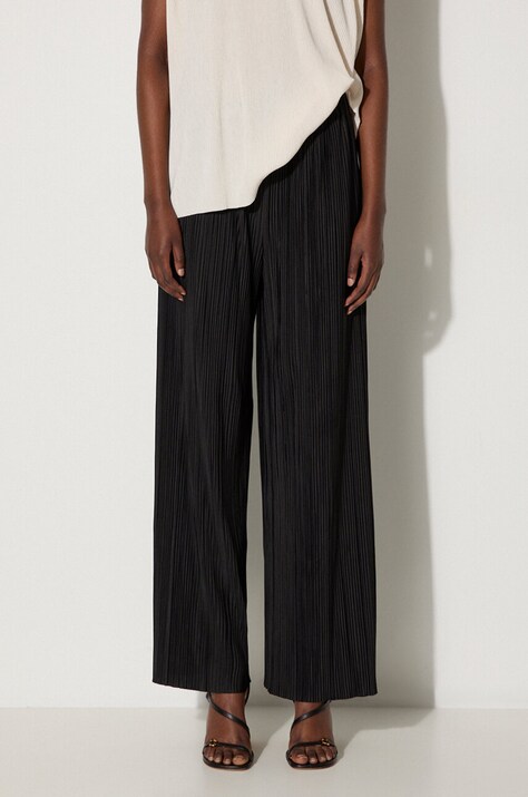Samsoe Samsoe spodnie UMA damskie kolor czarny szerokie high waist F21200187