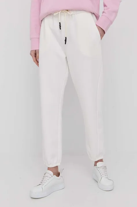 Max Mara Leisure spodnie damskie kolor biały gładkie