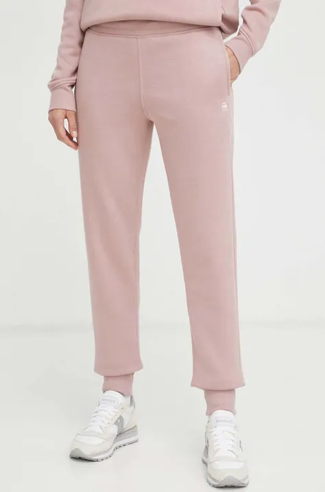 G-Star Raw spodnie dresowe kolor fioletowy gładkie