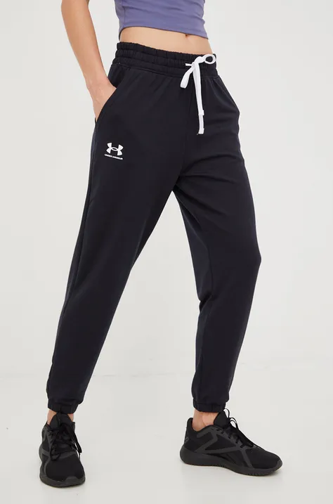 Tepláky Under Armour dámske, čierna farba, jednofarebné