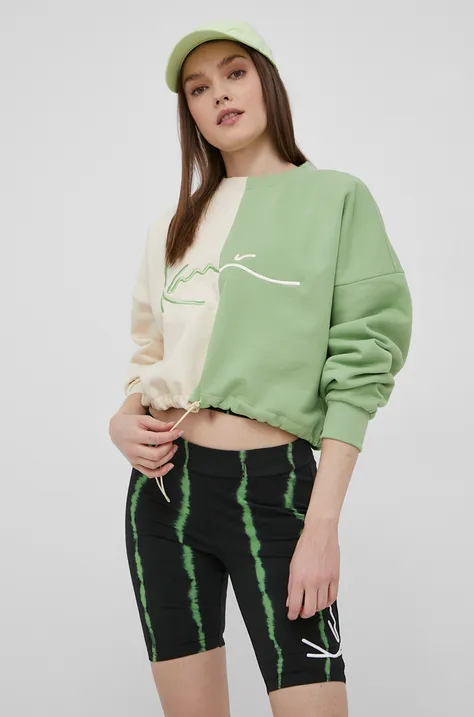 Karl Kani bluza damska kolor zielony z aplikacją