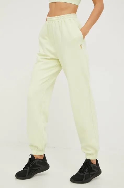 Хлопковые спортивные штаны P.E Nation женские цвет зелёный однотонные