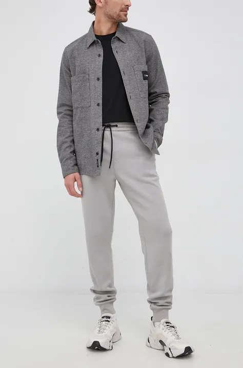 Штани Calvin Klein чоловіче колір сірий гладке