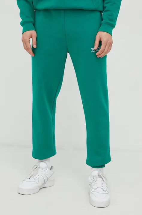 Jack & Jones spodnie dresowe męskie kolor zielony z nadrukiem
