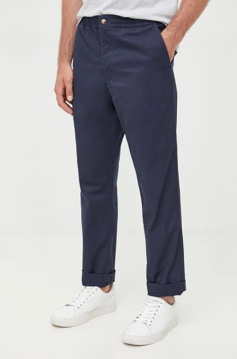 Kalhoty Polo Ralph Lauren pánské, tmavomodrá barva, jednoduché