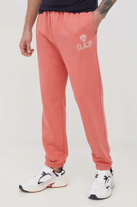 GAP spodnie dresowe męskie kolor różowy z nadrukiem