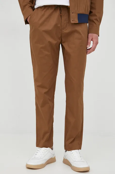 Scotch & Soda spodnie męskie kolor brązowy proste
