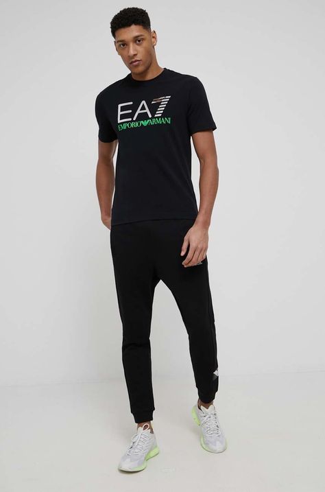 Памучен панталон EA7 Emporio Armani