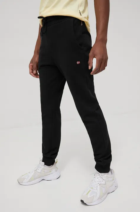 Παντελόνι Napapijri ανδρικός, χρώμα: μαύρο