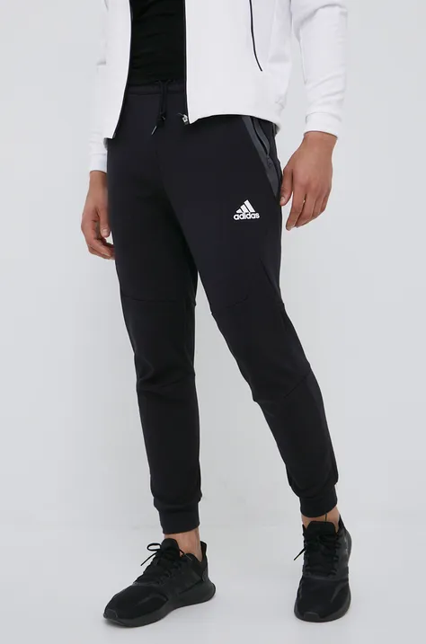 Παντελόνι φόρμας adidas Performance ανδρικός, χρώμα: μαύρο