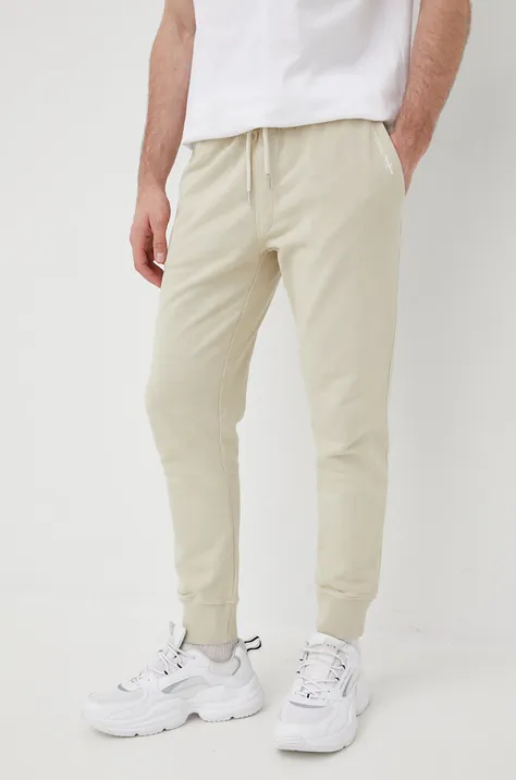 Pepe Jeans spodnie bawełniane David Jogg męskie kolor zielony gładkie