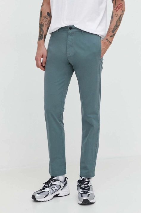 HUGO pantaloni bărbați, culoarea verde, mulată 50468314