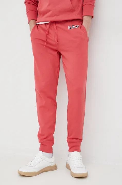 GAP pantaloni de trening barbati, culoarea roz, neted