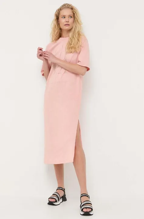 Φόρεμα Armani Exchange χρώμα: ροζ