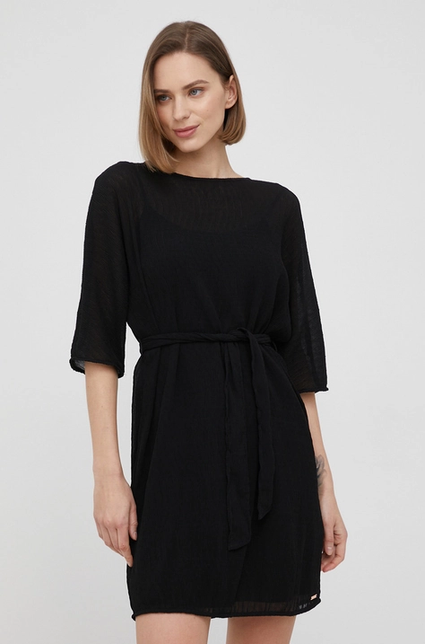 Armani Exchange rochie culoarea negru, mini, drept