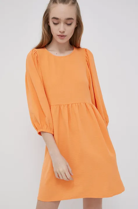 Haljina JDY boja: narančasta, mini, širi se prema dolje