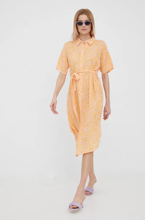 Vero Moda sukienka kolor pomarańczowy midi prosta