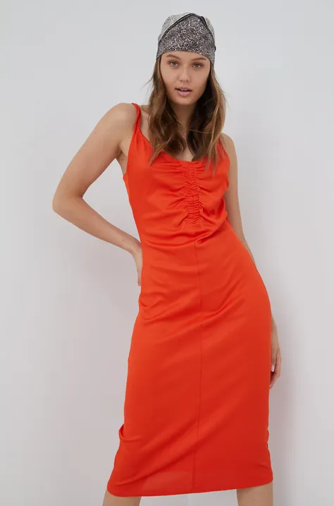 Haljina Vero Moda boja: narančasta, mini, ravna