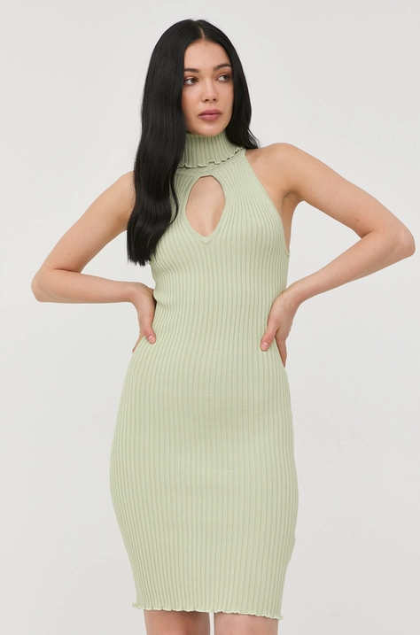 Guess rochie culoarea verde, mini, mulata