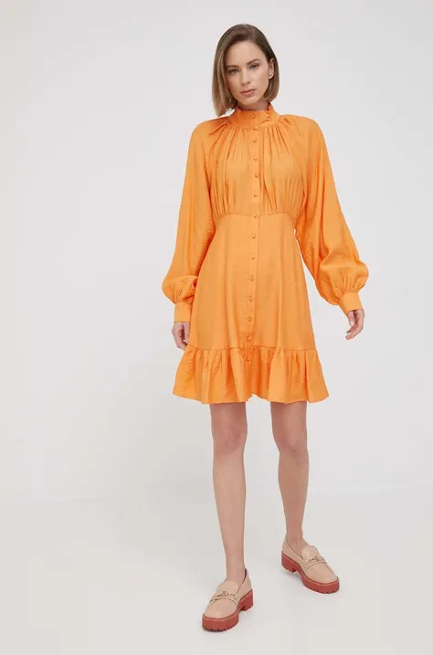 Y.A.S rochie culoarea portocaliu, mini, evazati