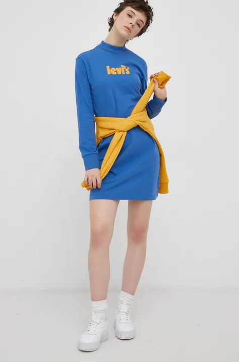 Levi's pamut ruha kék, mini, egyenes